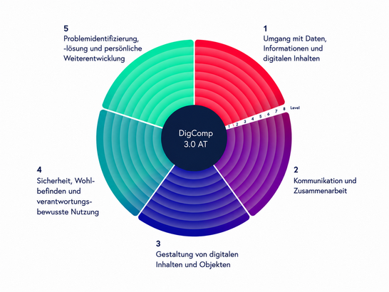 Grafische Darstellung des DigComp 3.0 AT.